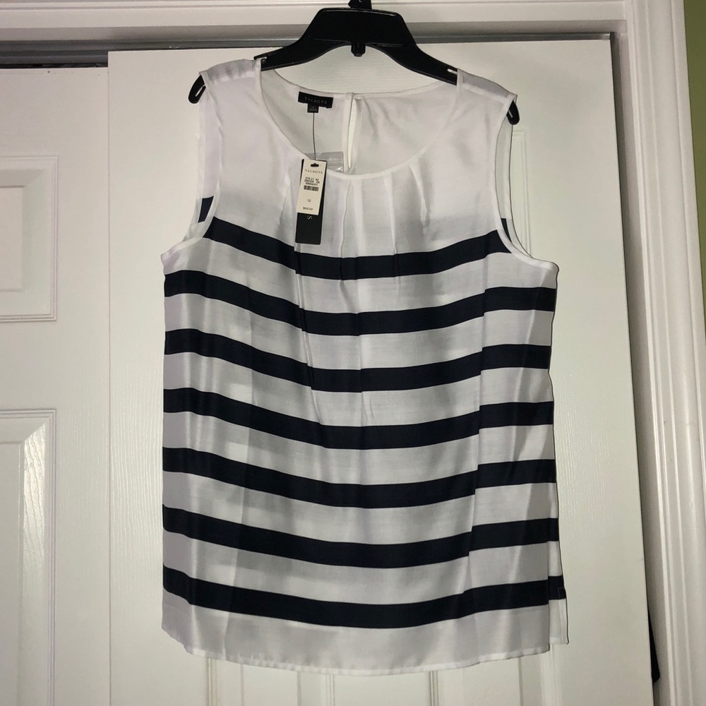 NWT Navy and White Stripe Tank